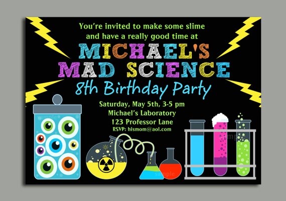 Super Science Invitation Printable or Printed by ThatPartyChick