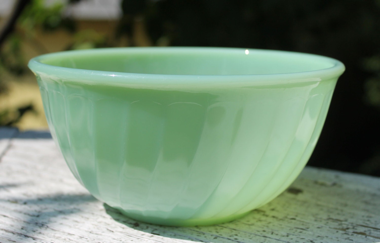Fire King Jadeite / Jadite Small Swirl Mixing by BumblePugVintage