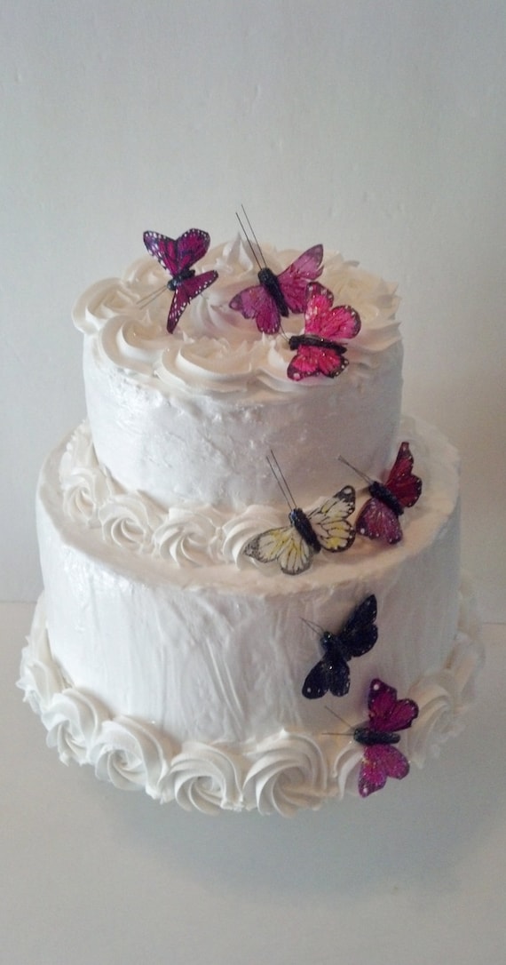 Butterflies Fake Two Tier Fake Cake with by FakeCupcakeCreations