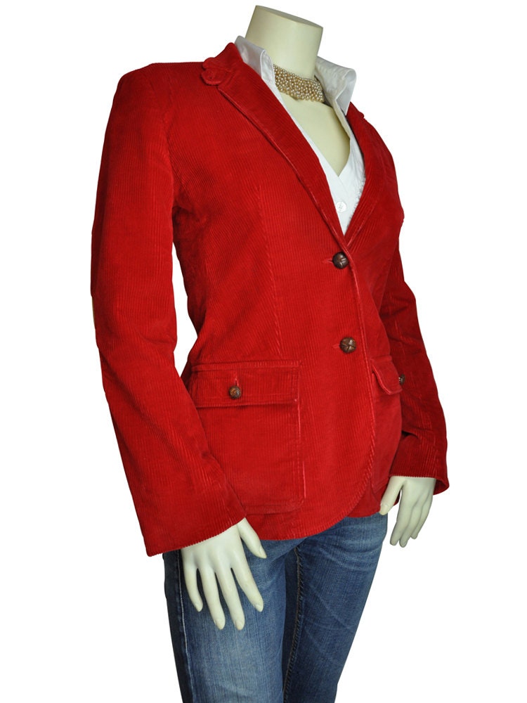 corduroy blazer with elbow patches for women