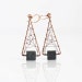 Triangle lava earrings - copper geometric metalwork