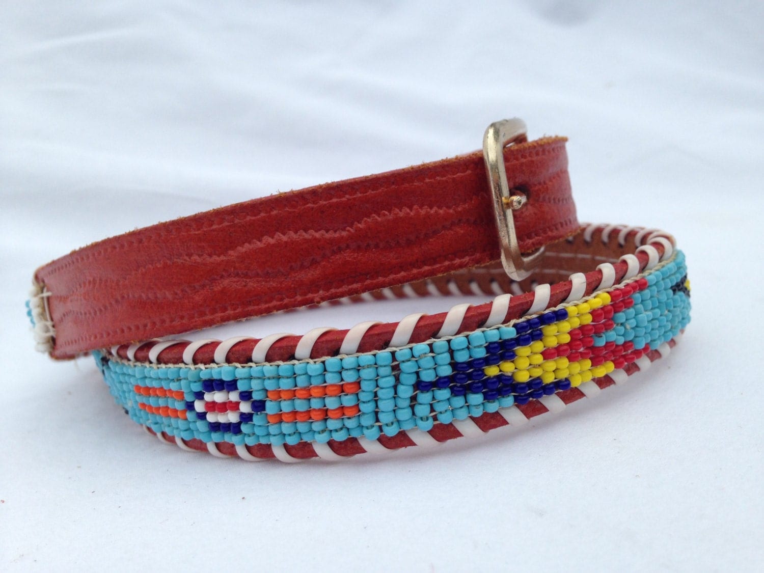 Native American BEADED Skinny Belt