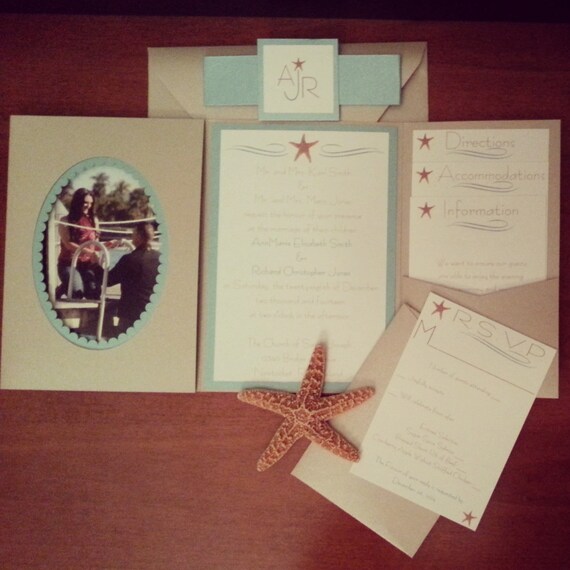 Items similar to NEW Pocket frame Wedding InvitationsMetallic Beige