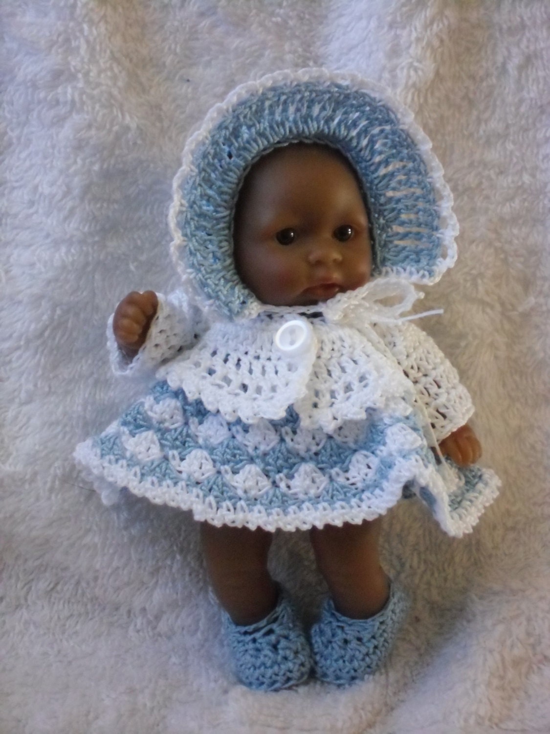 Crochet pattern for Berenguer 5 inch baby doll dress set
