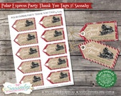 Polar Express Party Favor Thank You Tags - INSTANT DOWNLOAD - Editable & Printable Decorations by Sassaby Il_170x135