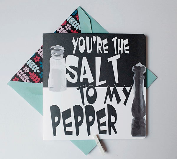 You're The Salt To My Pepper Card/ Valentines Card by stilldez