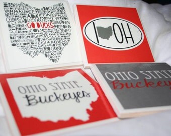 4 Ohio State Buckeyes Coasters