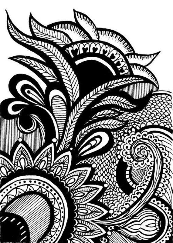  Henna  Mehndi  Drawing  8x10 Print Original Design  by 