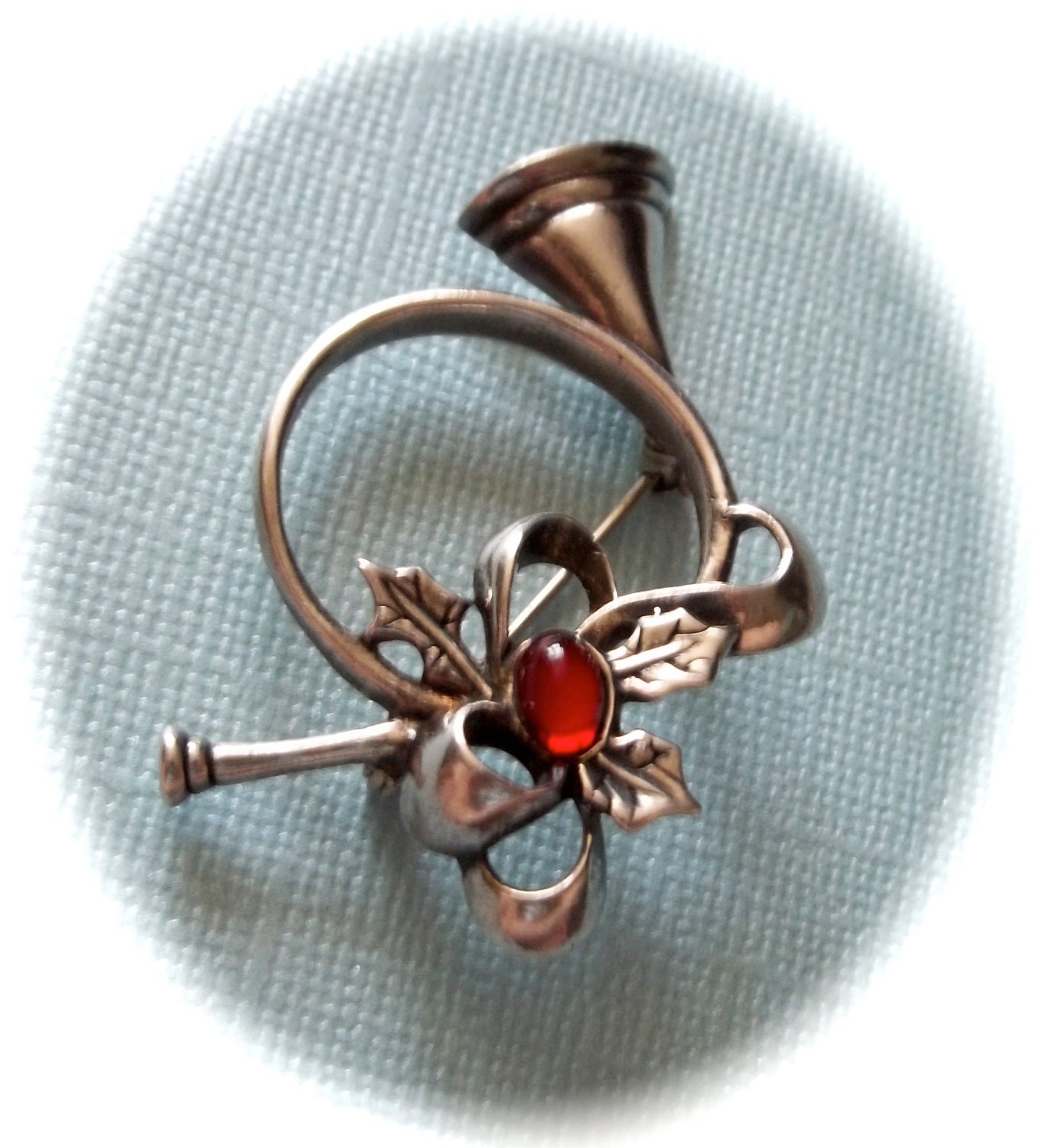 Sterling Silver French Horn Brooch