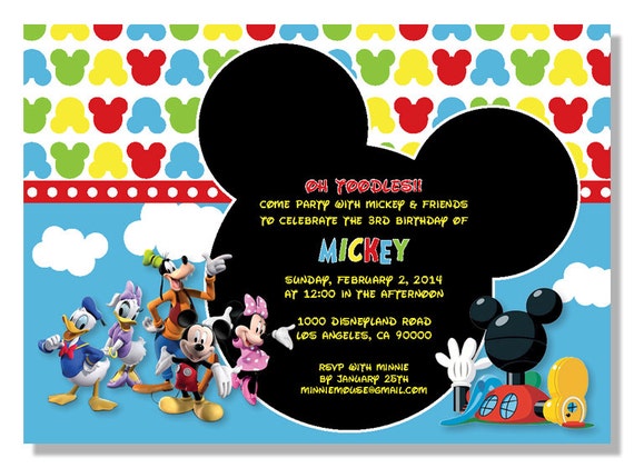 Mickey Mouse And Friend Party Invitations 3