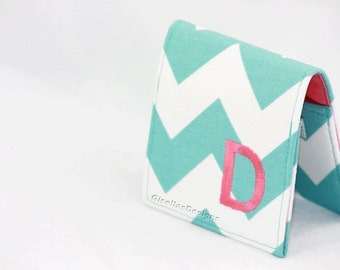 Personalized Square Business card holder, teal business card holder, 2" x 2", 2.25" x 2.25", 2.5" x 2.5"or 3"x3"