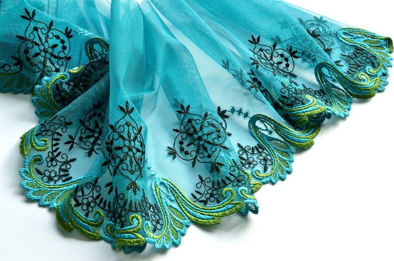 teal green lace