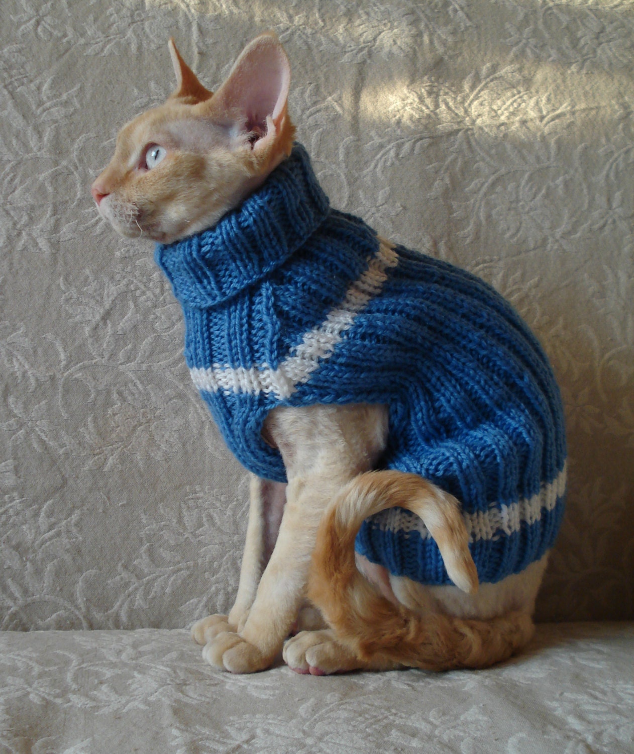 Handmade Cat Small Dog Jumper Sweater Coat Wool turtle-neck