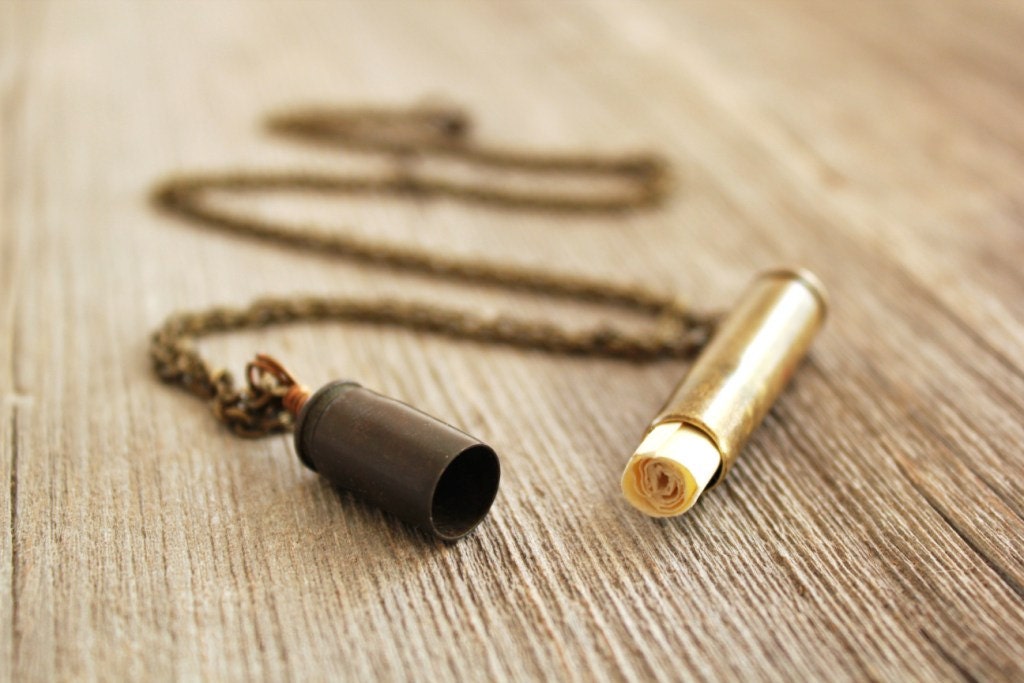 Unique Bullet Vial Locket Capsule Pendant Necklace Gift