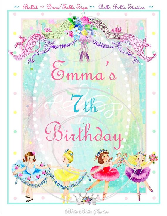 BALLERINA DOOR SIGN ~ Personalized Printable Download Il_570xn