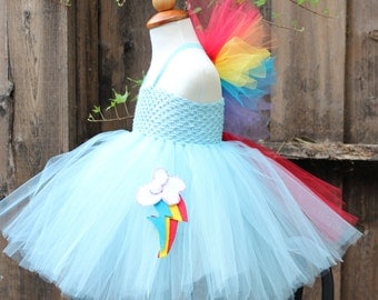 Rainbow dash Costume- Rainbow Dash Dress- My Little Pony Dress, Rainbow dash tutu dress, rainbow dash