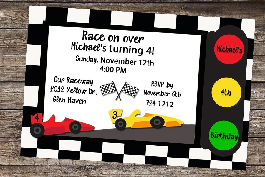 Race Car Invitations 2