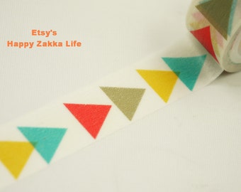 Japanese Washi Masking Tape - Colorful Triangle Line - 5.5 yards