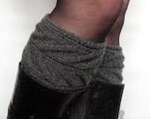 Dark Gray Boot Cuff Boot Toppers Leg Warmers Boot Socks Knit Legwarmers Cable Knitted