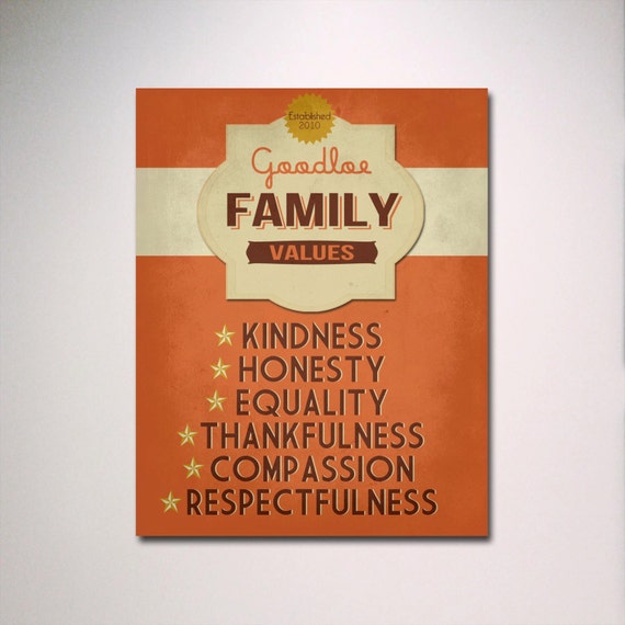 Items similar to Family Values Print / Typography / Poster Print ...