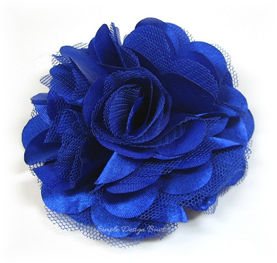 Items similar to Royal Blue Flower Hair Clip or Brooch - 3" OLIVIA