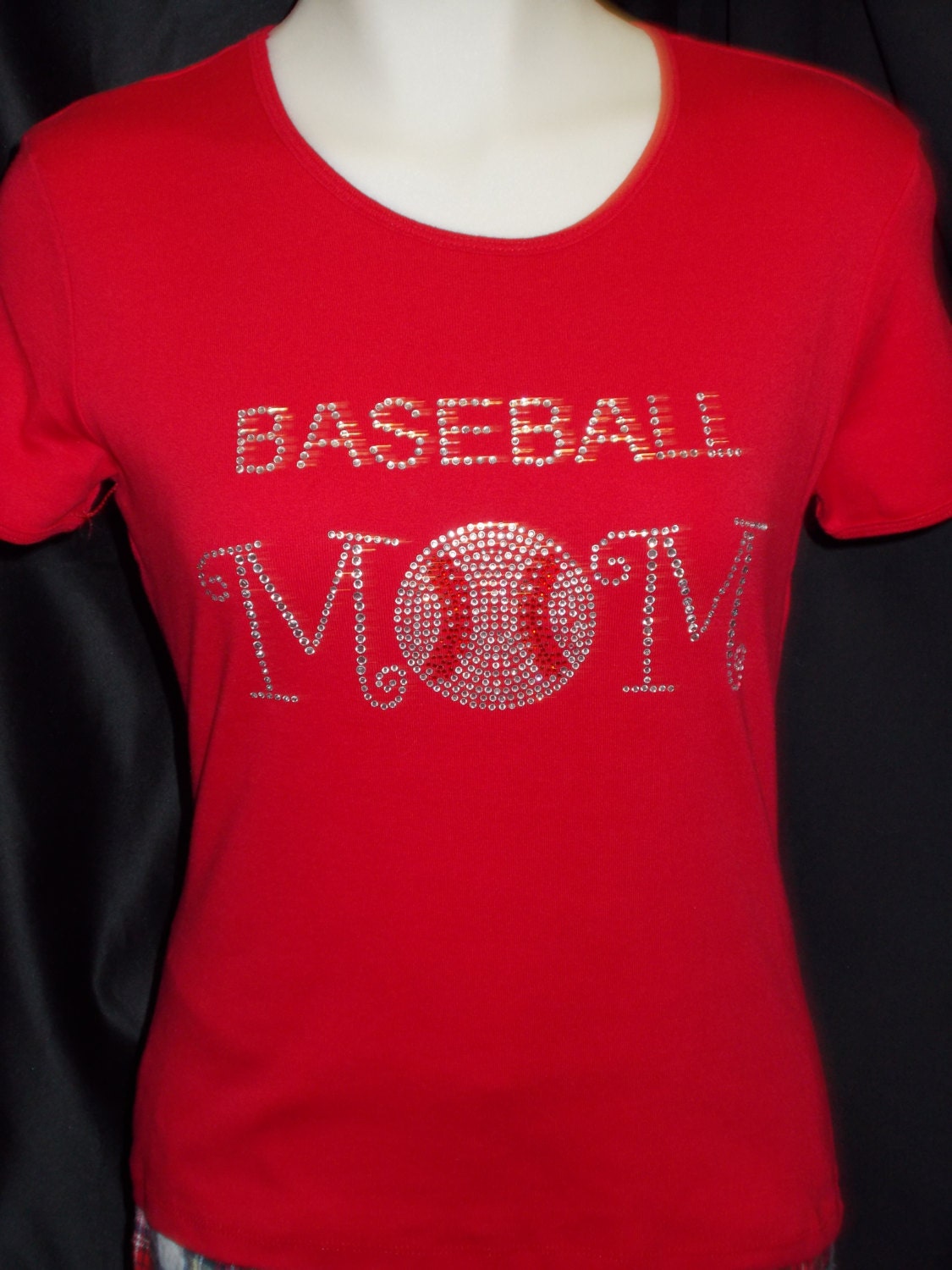 Baseball Mom Rhinestone Bling Tshirt by EmbroiderybySaRis on Etsy