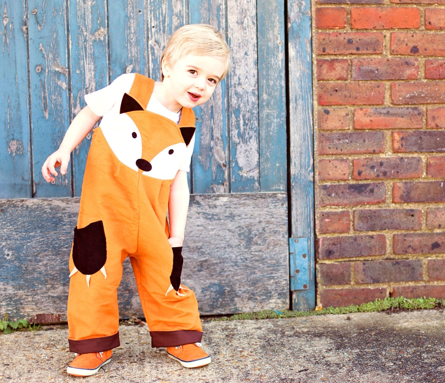 fox dungaree costume for children