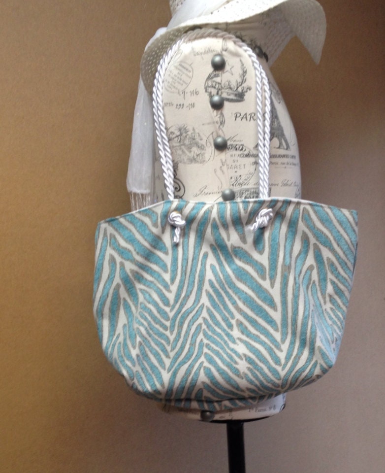 fluffy zebra tote bag