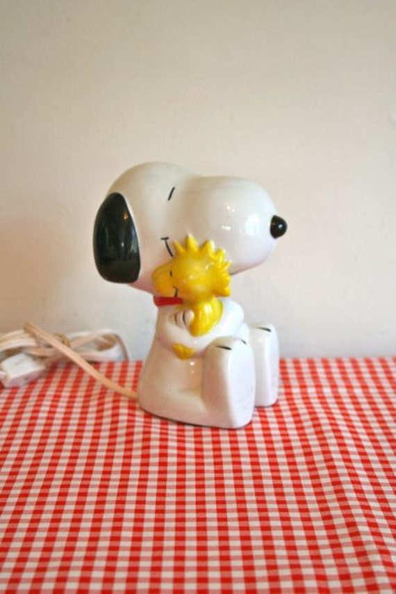 Vintage Ceramic Lamp SNOOPY 80s Peanuts Character Night