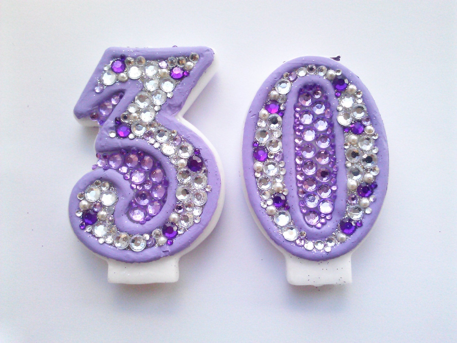 Light Purple Bedazzled Birthday Candles