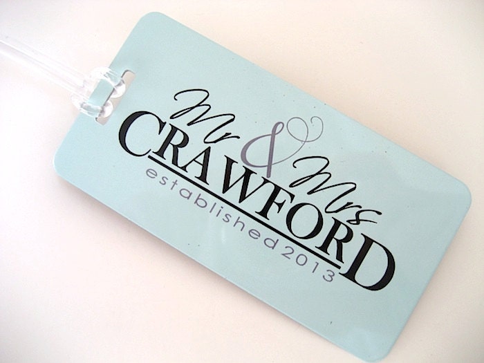 Luggage Tag Pair Custom Family Name Luggage Tag Set His and