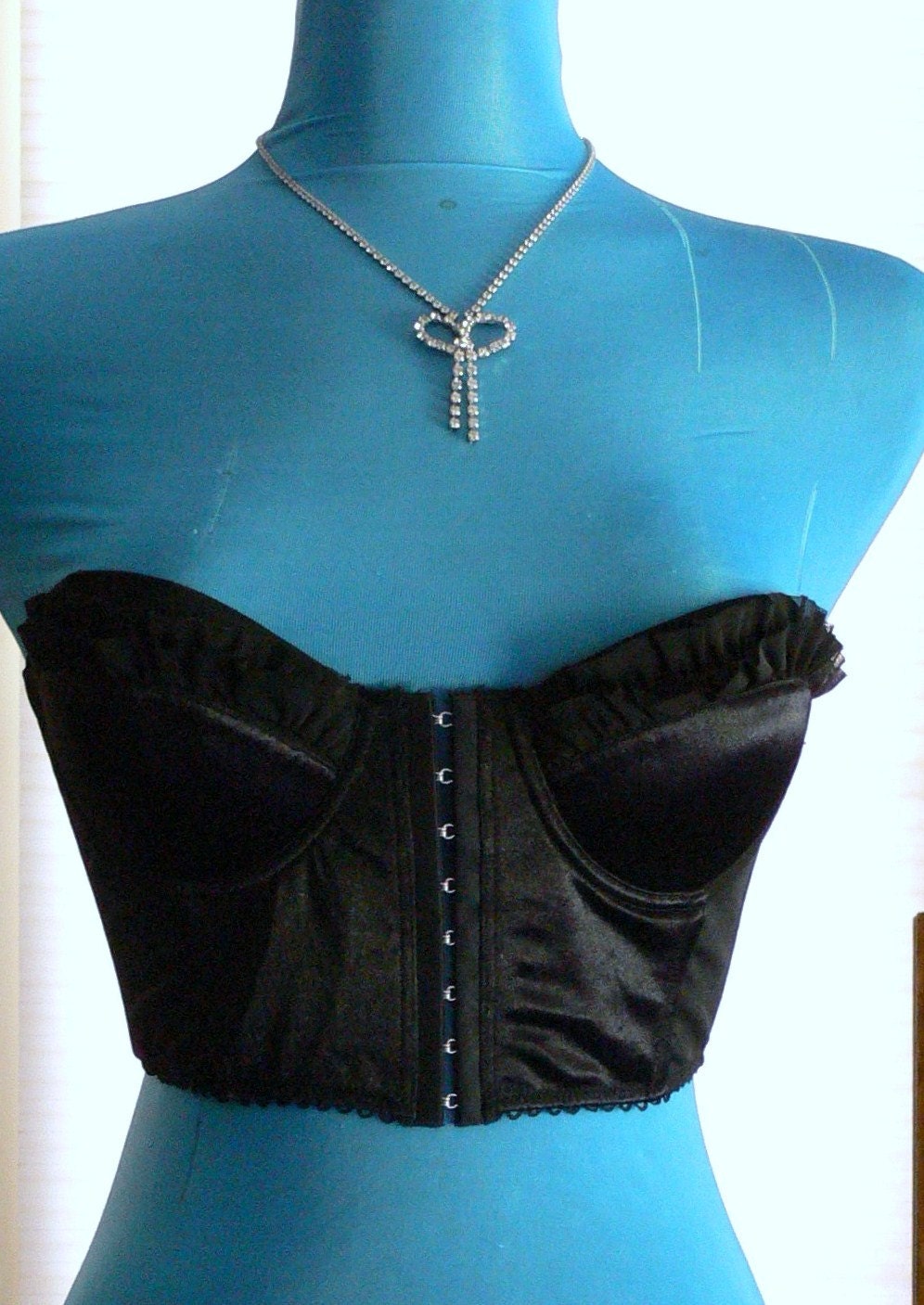 black boned strapless corset bra size 34b