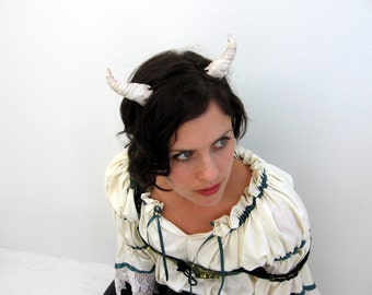 Costume Horns headband white realistic devil faun satyr dragon fantasy character