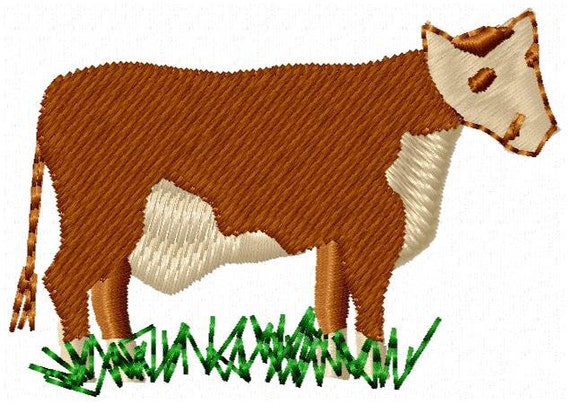 Cow Embroidery Design Instant Download by JEmbroiderynApplique