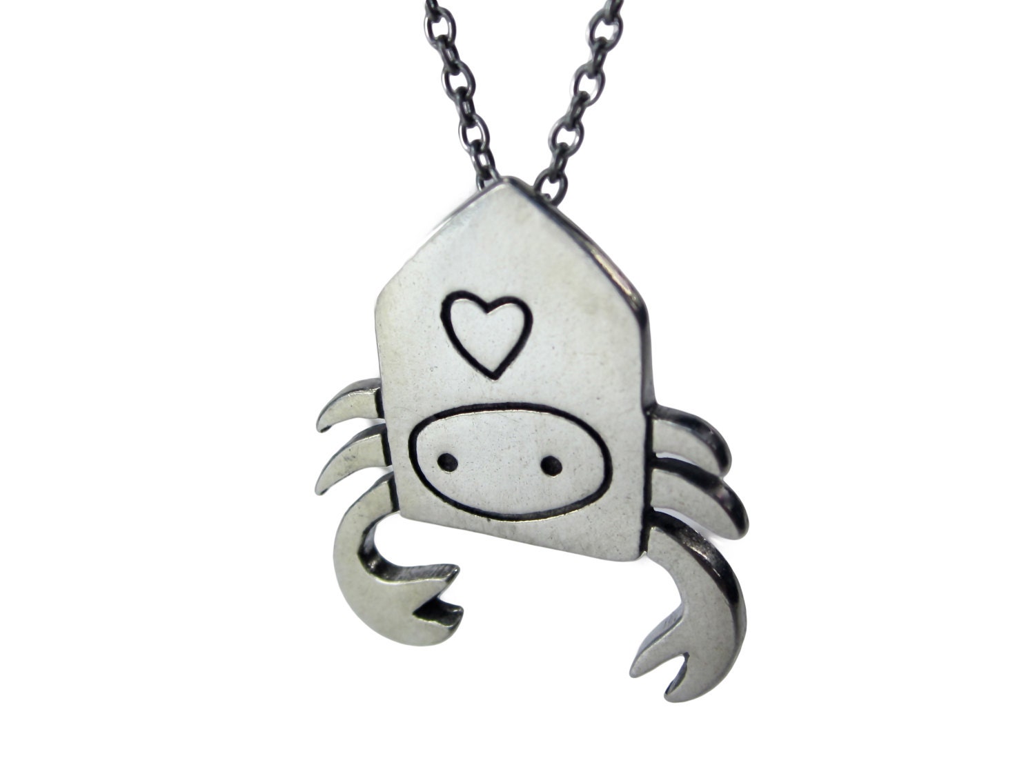 Hermit Crab Necklace Pewter Hermit Crab Pendant