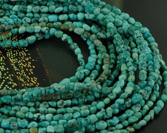 Turquoise Small Nugget Beads : 4x6mm, Natural, Boho Jewelry Making Supplies, SouthWestern, Native, Nautical, TQ22