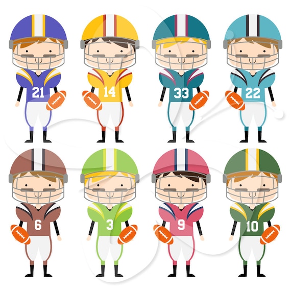 Football Players Digital Clip Art Clipart by CollectiveCreation