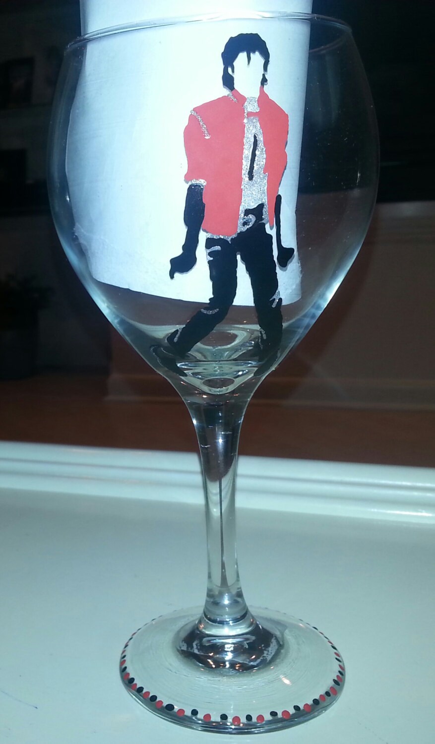 michael jackson inspired hand painted glass by Deziray on Etsy