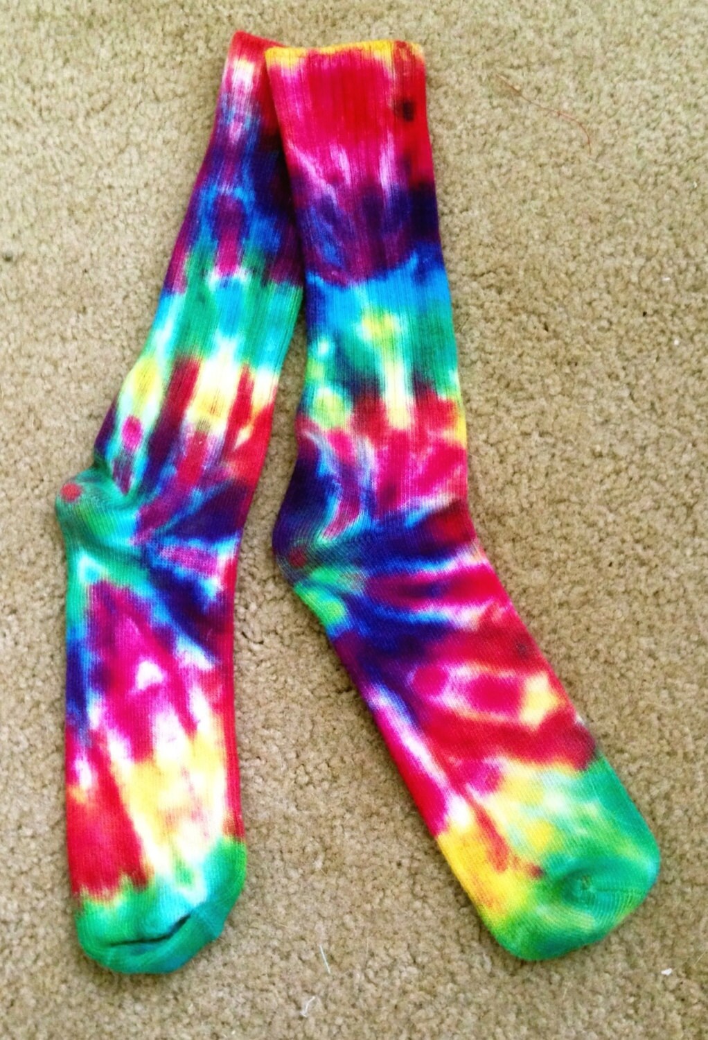 Rainbow Tie-dye Bamboo Socks by 2dye4designs on Etsy