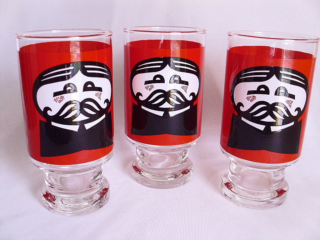 Vintage Pringles Drinking Glasses Collectible Glasses