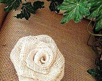 Burlap Roses, Ivory, Natural , Rustic Wedding Burlap Flower, Handmade Burlap Rose, Rustic Home Decor, Rustic, Embellishment
