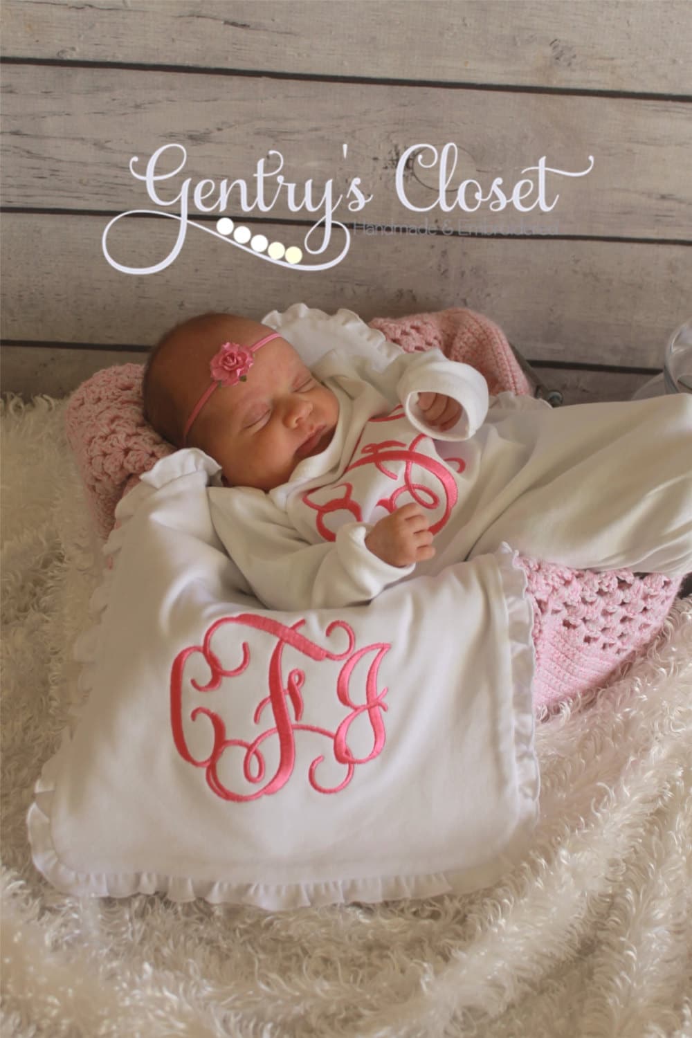 light-blue-monogrammed-baby-gown-baby-and-white-monogrammed-etsy