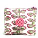 Poe-Poe's Small Accessory Wallet Zipper Pouch Coin Purse Gadget Wallet Cotton Double Zipper Two-Sided Pouch Green Cream