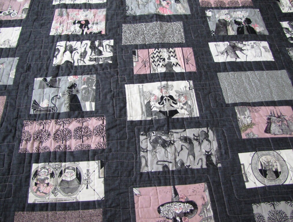 ON SALE Handmade Gothic Ghastlies Quilt Large