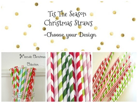 CHOOSE YOUR OWN Christmas Party Straw pack // Holiday Party // Christmas Drinking Straws // Red and Green // Party Supplies // Cake Pops Il_570xn