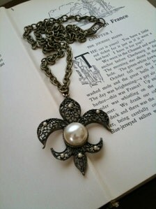 necklaces lis fleur pearl necklace lumiere filigree statement pendant