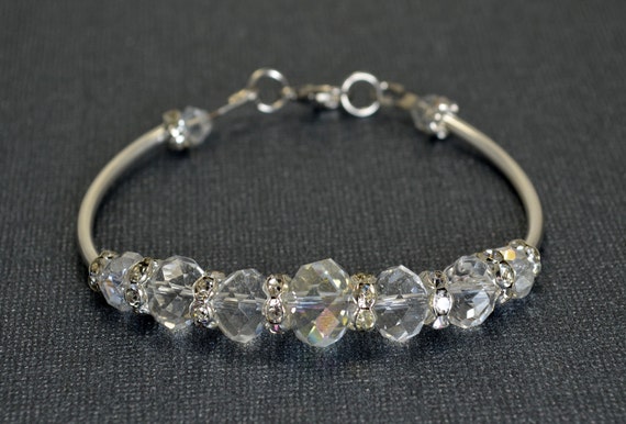 Crystal Bracelet and Earrings set Bridal Crystal Jewelry