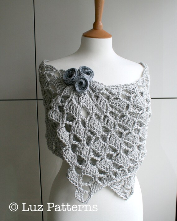 shrug pattern crochet etsy Flowers Summer Crochet pattern, (145) crochet wrap Evening pattern