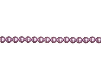 4mm Purple Glass Pearl Beads (2 Strands)
