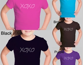 Girl's T-shirt - Created using the words Hugs & Kisses XOXO